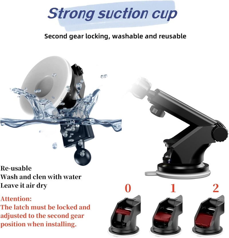 Epronic Carplay Mount with Scrwes Flexible Suction Cup Bracket for 7"/ 9"/ 10.26" Car Android Auto Screen Upgraded Windshield Dashboard Suction Cup Mount - Image 3